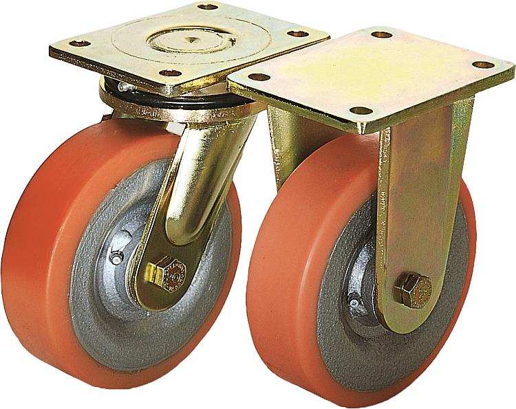 Steel welded swivel and fixed castors, heavy-duty design